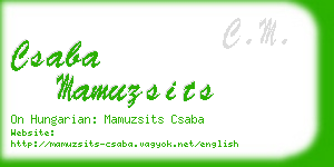 csaba mamuzsits business card